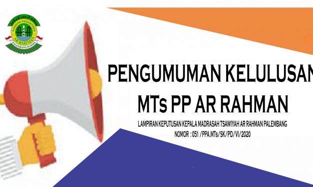 SK Kelulusan MTs PP Ar Rahman Palembang